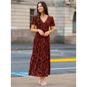Simplee Women's Velvet Maxi Dress for Elegant Occasions