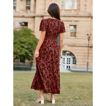 Simplee Women's Velvet Maxi Dress for Elegant Occasions
