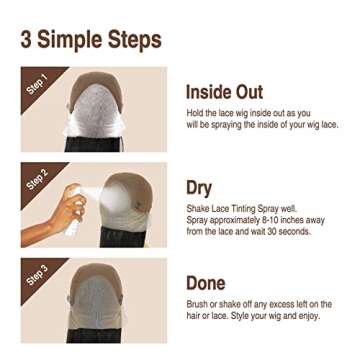 RED By Kiss Lace Tinting Spray, Quick Dry & Skin Tone Matching for Lace Wig, Transfer-proof, No Smudging, Long Lasting, Precision Control with Pointed Nozzle, Peach Scent