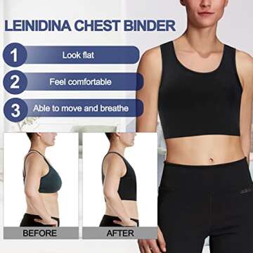 LEINIDINA Chest Binder for Transgender FTM LGBT Tomboy Tops Women Breathable Binder Bra Tank Tops El...