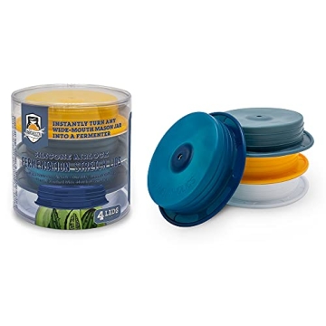 Fermentaholics Silicone Fermentation Stretch Lids - Waterless One Way Airlock Cap Fits All Wide Mout...