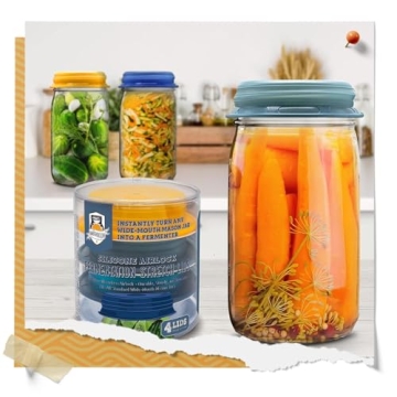 Fermentaholics Silicone Stretch Lids for Mason Jars 4 Pack