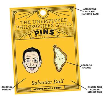 Dali and Watch Enamel Pin Set - Strong Rubber Backing Clasps