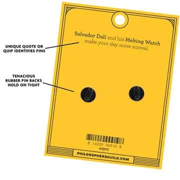 Dali and Watch Enamel Pin Set - Strong Rubber Backing Clasps