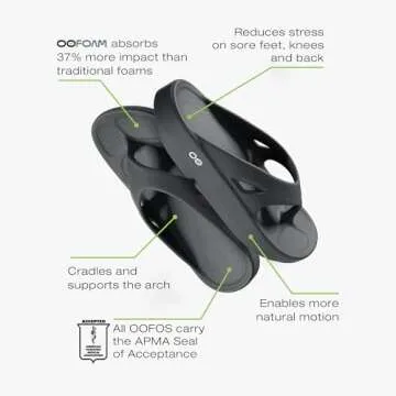 OOFOS OOriginal Recovery Sandal, Black - Women’s Size 9, Men’s Size 7