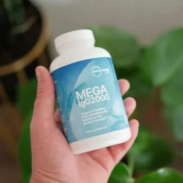 Microbiome Labs MegaSporeBiotic Spore-Based Probiotics (180 Capsules) + Mega IgG2000 - Dairy-Free Bovine Serum Capsules Immunoglobulin Supplements to Support Gut Health & Detox (120 Count) -2 Products