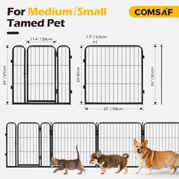 Comsaf Dog Playpen Indoor Outdoor Portable Pet Fence