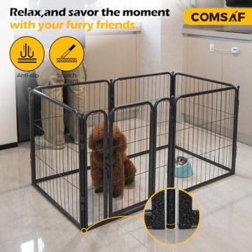 Comsaf Dog Playpen Indoor Outdoor Portable Pet Fence