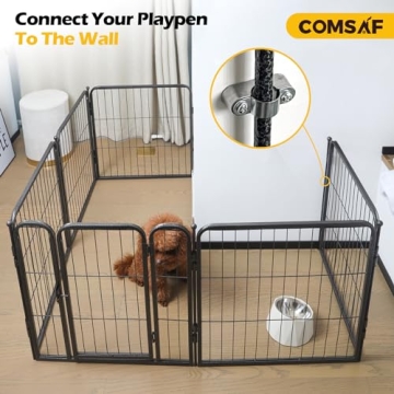 Comsaf Dog Playpen Indoor Outdoor Portable Pet Fence