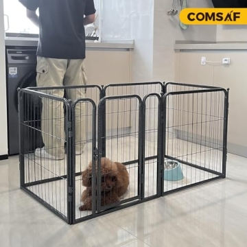 Comsaf Dog Playpen Indoor Outdoor Portable Pet Fence