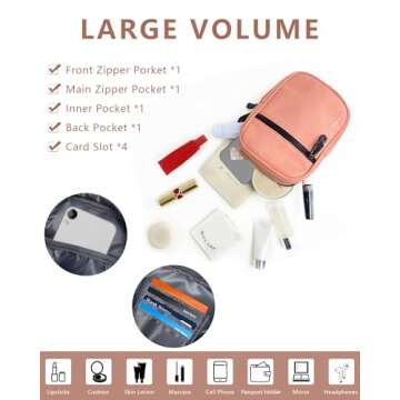 BAPHITY Crossbody Bag Sling Purses for Women Trendy, Convertible Multi Position Fanny Back Pack Sling Bag for Women Cross Body - 1.75L(Coral powder)