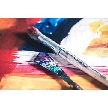 IVON 4pcs Round Canvas Set for Creative Painting Fun