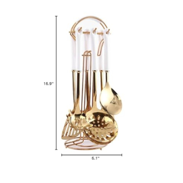 Elegant AQUAX Stainless Steel Kitchen Utensil Set with 7 Pieces