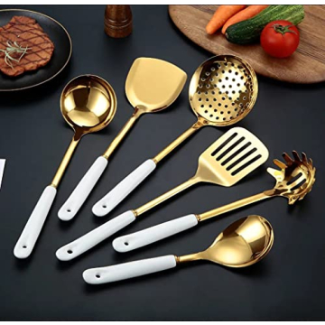 Elegant AQUAX Stainless Steel Kitchen Utensil Set with 7 Pieces