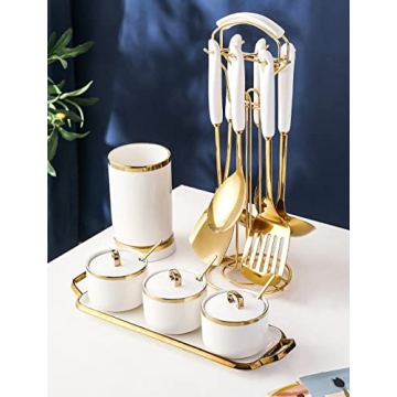 Elegant AQUAX Stainless Steel Kitchen Utensil Set with 7 Pieces