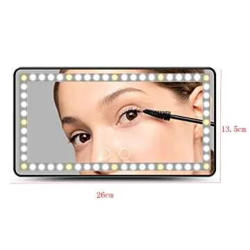 Car Visor LED Vanity Mirror, Rechargeable Car Makeup Mirror with LED Lights for Car Truck SUV Rear View Mirror Sun, Shading Cosmetic Mirror with Touch on Screen for Cars. (Black)