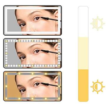 Car Visor LED Vanity Mirror, Rechargeable Car Makeup Mirror with LED Lights for Car Truck SUV Rear View Mirror Sun, Shading Cosmetic Mirror with Touch on Screen for Cars. (Black)