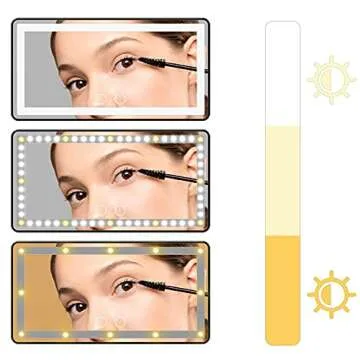 Car Visor LED Vanity Mirror, Rechargeable Car Makeup Mirror with LED Lights for Car Truck SUV Rear View Mirror Sun, Shading Cosmetic Mirror with Touch on Screen for Cars. (Black)