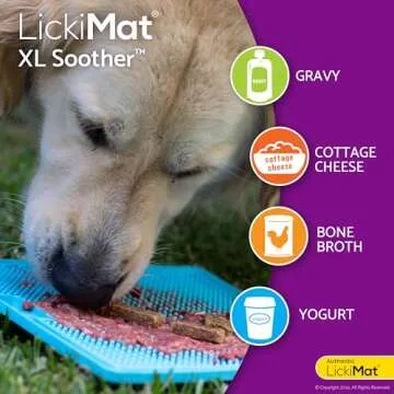 LickiMat X Large Breed Soother Dog Lick Mat Dog Calmer Slow Feeder, Anxiety Reliever Alternative to Puzzle Toys, Slow Feeding Bowls. Use Peanut Butter, Wet Food, Raw Food, Mixed Food, Healthy Treats