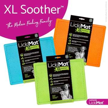 LickiMat X Large Breed Soother Dog Lick Mat Dog Calmer Slow Feeder, Anxiety Reliever Alternative to Puzzle Toys, Slow Feeding Bowls. Use Peanut Butter, Wet Food, Raw Food, Mixed Food, Healthy Treats