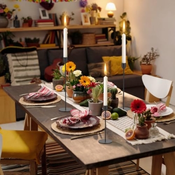 Elegant Black Candle Holders Set of 3 for Weddings