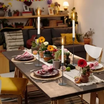 Elegant Black Candle Holders Set of 3 for Weddings