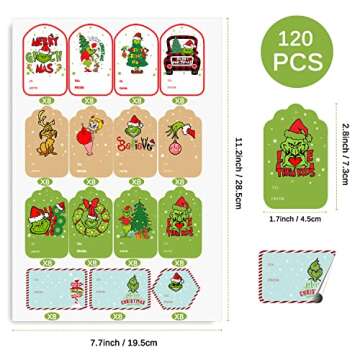 Lonbass Christmas Stickers: 120 Gift Tags & Labels for Festive Gifts
