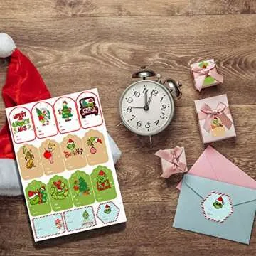 Lonbass Christmas Stickers: 120 Gift Tags & Labels for Festive Gifts