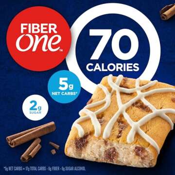Fiber One 70 Calorie Soft-Baked Bars, Cinnamon Coffee Cake, 6 Bars, 5.34 oz