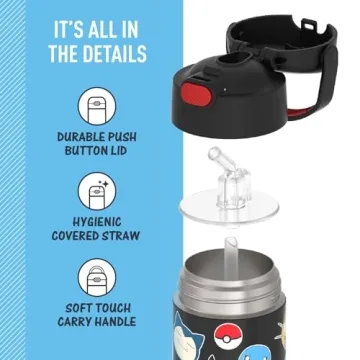 THERMOS Pokémon Water Bottle - 12 oz Fun and Insulated
