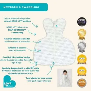 Love to Dream Swaddle UP, Baby Sleep Sack, Hip Dysplasia, Specially Designed Swaddle Up with a Wider fit at The Bottom so That it can be Worn Over a Hip dysplasia Harness or Brace, Dreamer, Medium