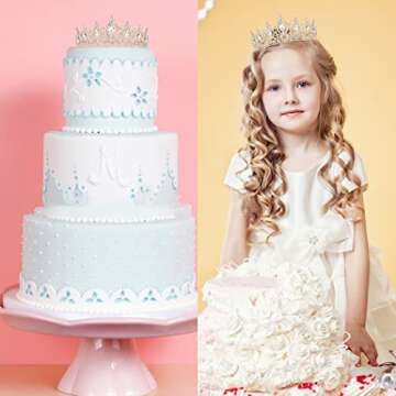 Atoden Gold Crown Queen Crown Crystal Princess Tiara Rhinestone Tiaras and Crowns for Women Wedding Tiara for Bride Full Round Headpiece for Party Birthday Decorations Prom Bridal