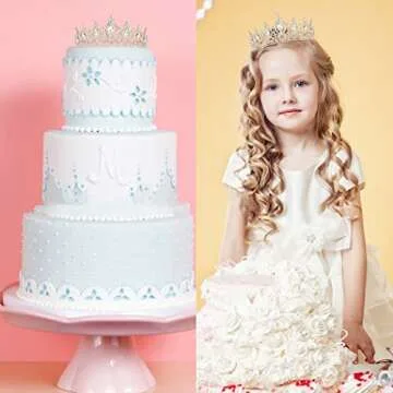 Atoden Gold Crown Queen Crown Crystal Princess Tiara Rhinestone Tiaras and Crowns for Women Wedding Tiara for Bride Full Round Headpiece for Party Birthday Decorations Prom Bridal