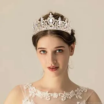Atoden Gold Crown Queen Crown Crystal Princess Tiara Rhinestone Tiaras and Crowns for Women Wedding Tiara for Bride Full Round Headpiece for Party Birthday Decorations Prom Bridal