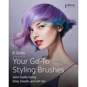 Ibiza Hair Boar Bristle Round Brush (B2-35mm) | Blonde Bristles & Cork Handle | Ideal for Color Trea...