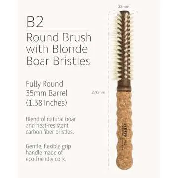 Ibiza Boar Bristle Round Brush B2 35mm for All Hair Types