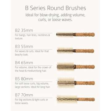 Ibiza Boar Bristle Round Brush B2 35mm for All Hair Types