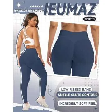 Ieumaz Scrunch Butt Lifting Leggings for Women Impact Gym Seamless Workout Leggings Mid Low Waist Tummy Control Yoga Pants