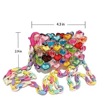 YEZILUU One Women's Color Beaded bags Color Red Crystal Bag Hand Knitting Glitter bead bag Acrylic (Beaded small bag)