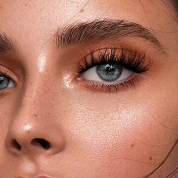 Mink Lashes Fluffy 6D False Eyelashes 17mm Wispy Cat Eye Lashes that Look Like Extensions Strip Lash...