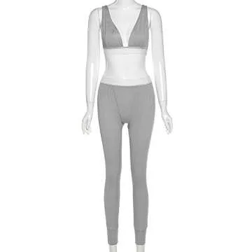 LuFeng High Waist Leggings and Crop Top Activewear Set