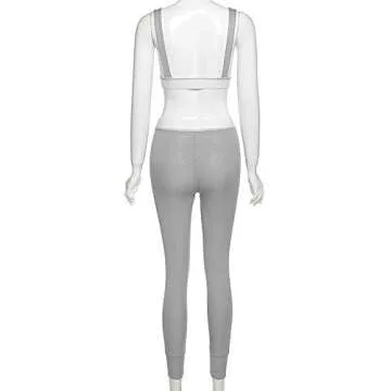 LuFeng High Waist Leggings and Crop Top Activewear Set
