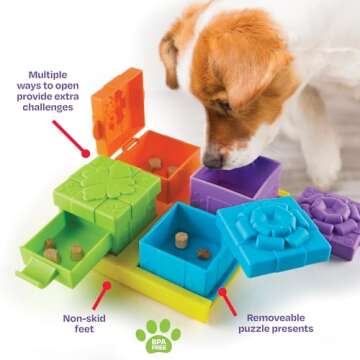 Brightkins Surprise Party Treat Puzzle - Interactive Treat Puzzle for Dogs, Toys for Dog Stimulation...