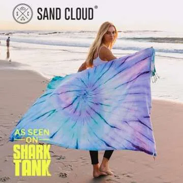 Sand Cloud Turkish Beach Towel - Sand Free - 100% Organic Turkish Cotton Yarn - Quick Dry Towel for ...