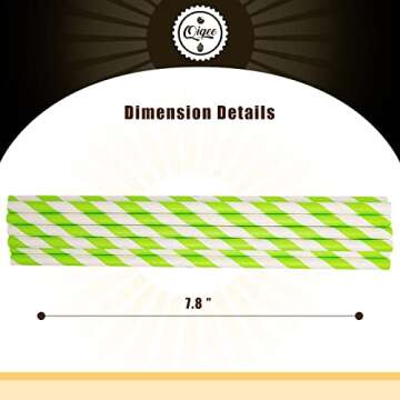 150 Packs Green Paper Straws - Eco-Friendly Drinking Straws Bulk by QIQEE