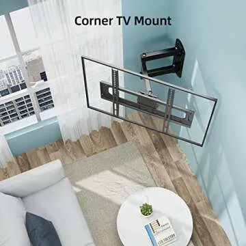 HCMOUNTING Full MotionTV Wall Mount for 26-60 inch Flat/Curved TVs up to 88 lbs, Heavy Duty Swivel TV Mount with Single Stud Design,Smooth Extension,Max VESA 400x400mm,HC3402