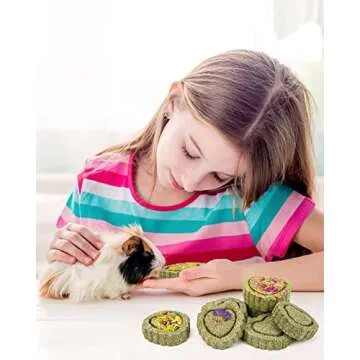 Sofier 12Pcs Timothy Hay Treats for Small Animals