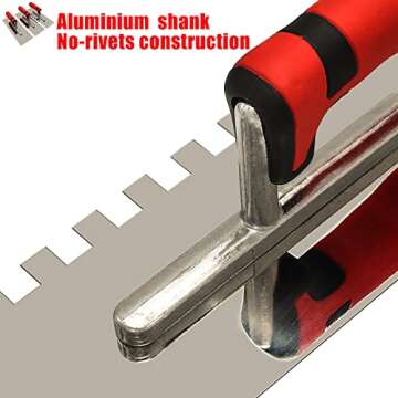 Tile Tools Stainless Steel Square Notched Trowel Set 3 PC (Notch Size: 5/32" & 5/16" & 1/2") Masonry Hand Kit for Wall Floor Tiling Installation