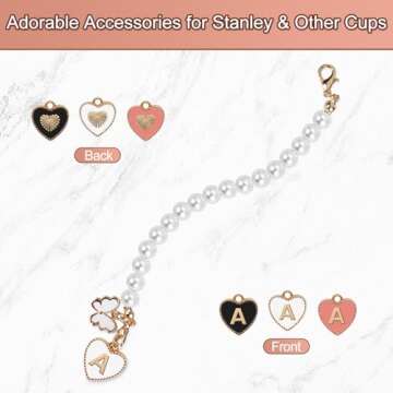 3PCs Letter Charm Accessories for Stanley Cup, ID Initial Letter Charm Personalized Handle Charm for...