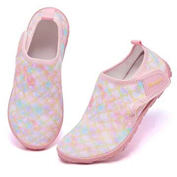 Racqua Girls Water Shoes Kids Barefoot Beach Swim Shoes Quick Dry Lightweight Boating Sport Pool Sur...
